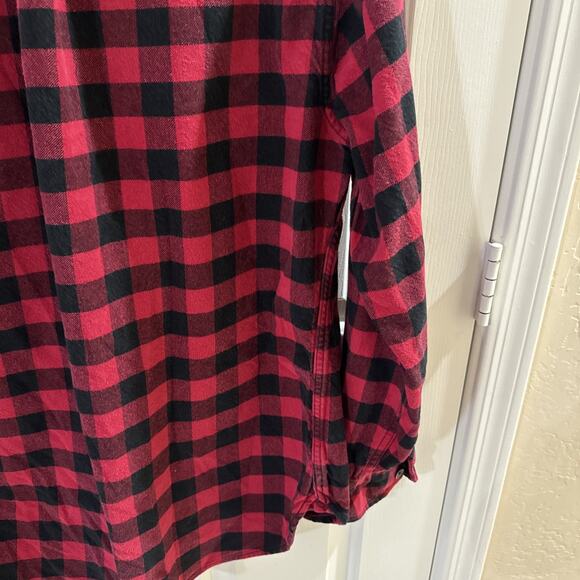 JACHS Men’s Brawny Flannel Shirt Black and Red Size Large/Tall - Picture 13 of 16